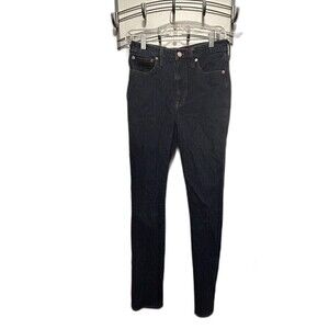 Madewell women’s The Perfect Vintage Full Length Jean Size 27x30 Dark Blue Denim